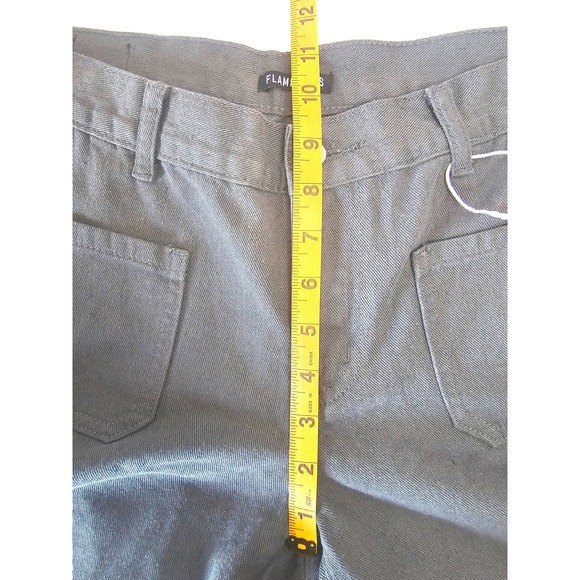 NWT Flamingals Bareback Wide Leg Pants Gray Cotton High Rise Jeans Women's SZ L - Picture 10 of 11